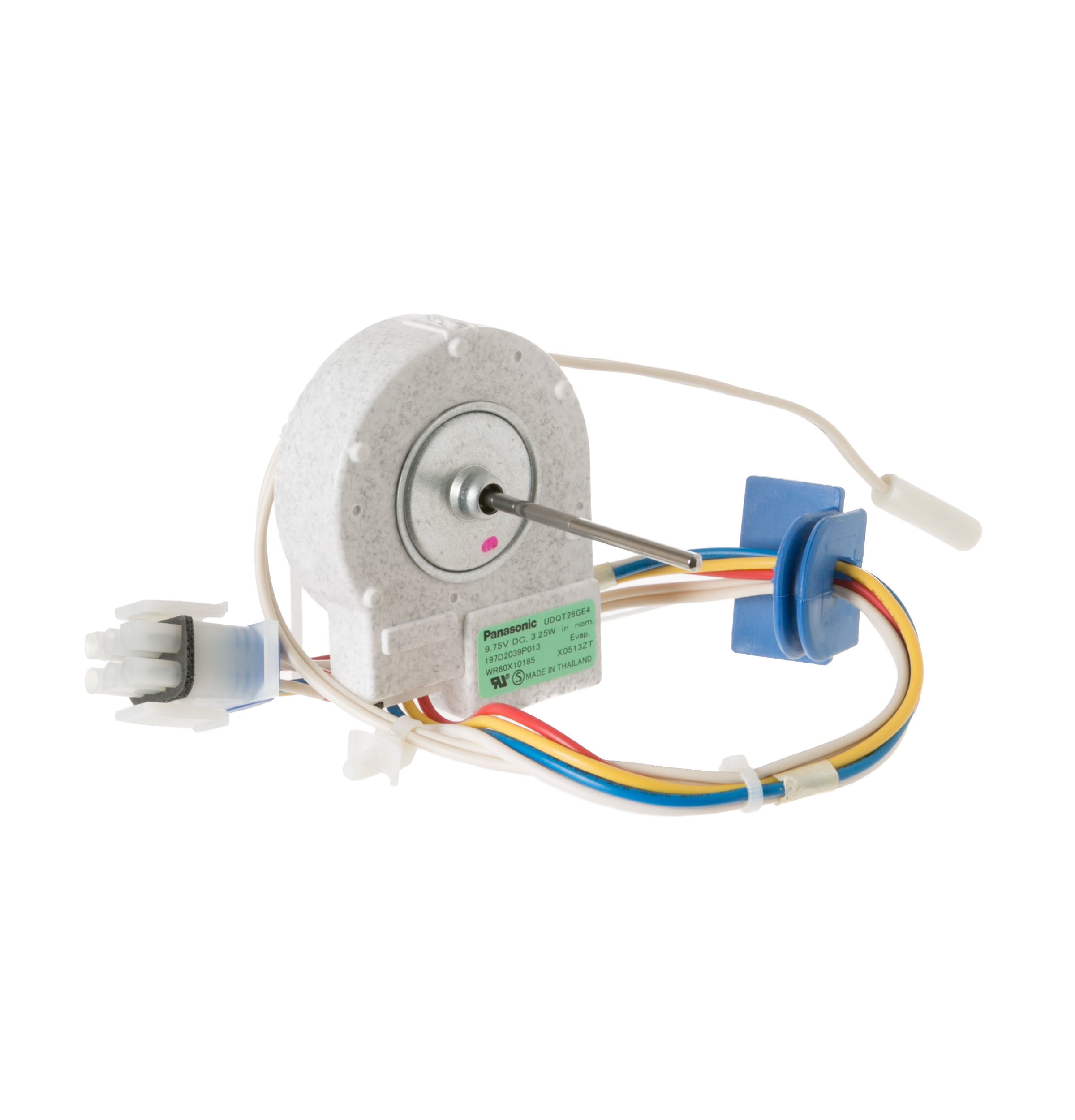 WR60X10074 GE Refrigerator Evaporator DC Motor with Thermistor